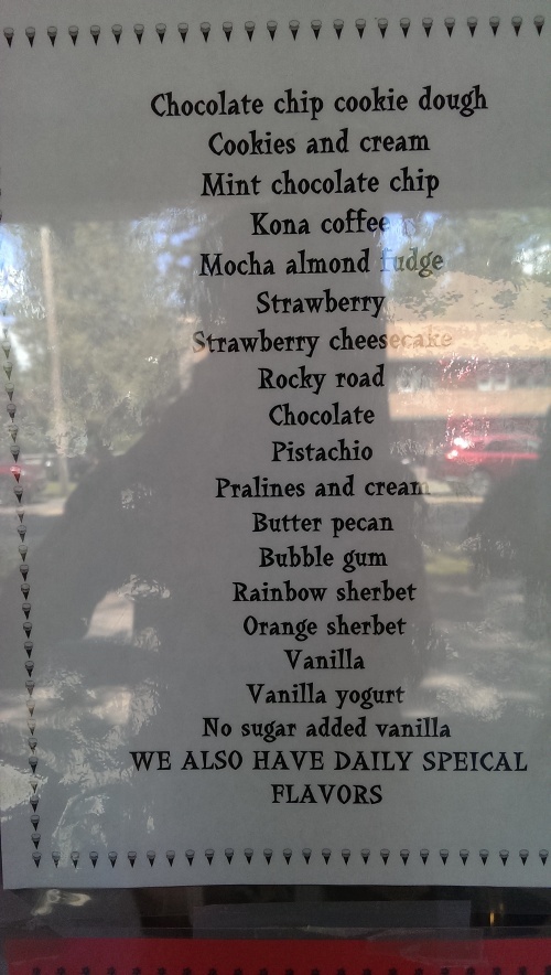 photo of menu