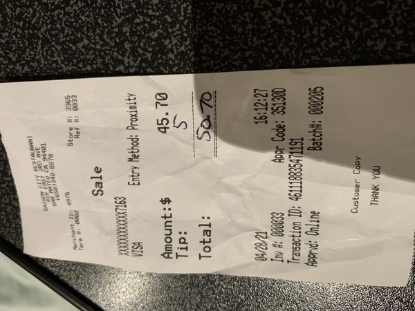 photo of menu